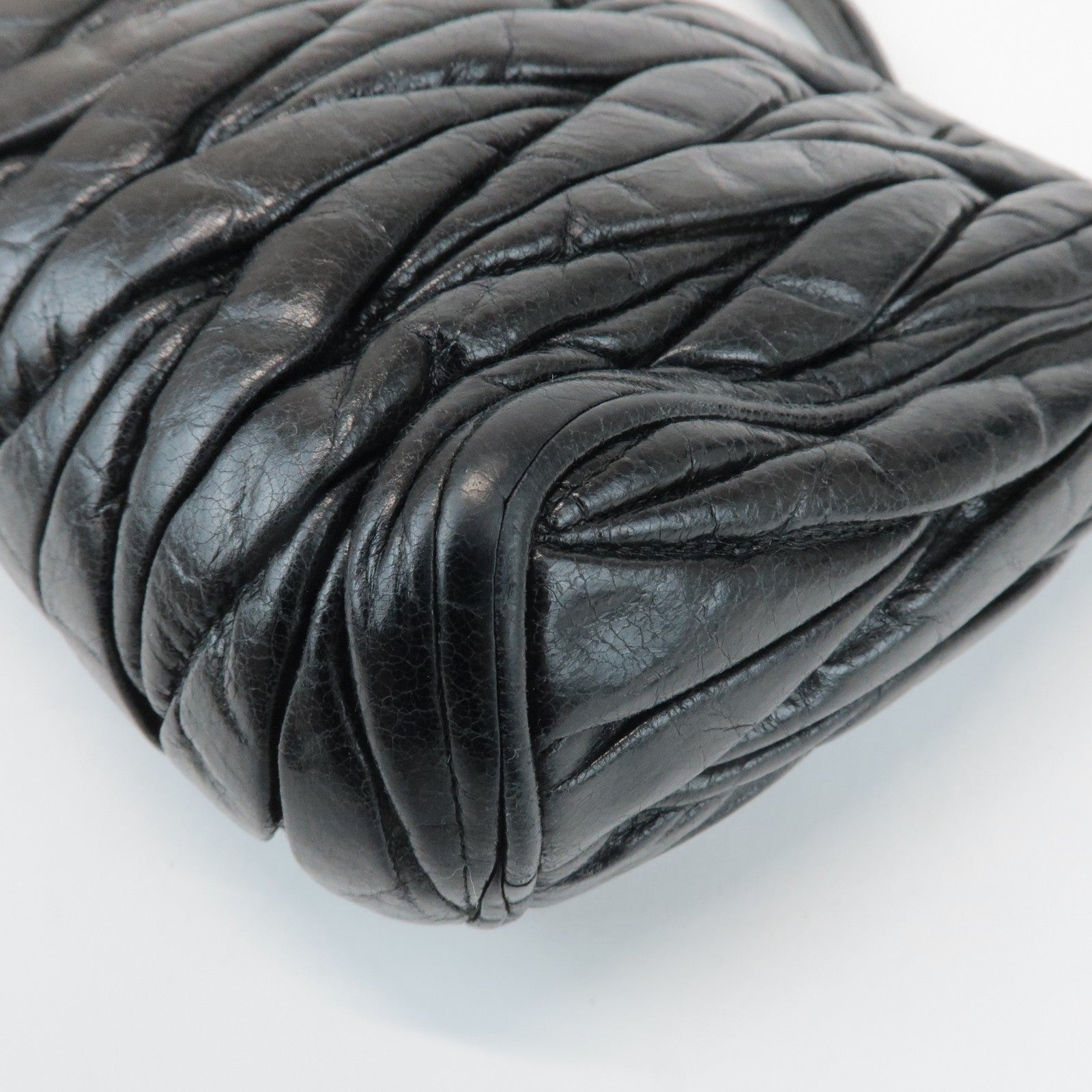 Miu Miu Matelasse Shoulder Bag - Black, Leather