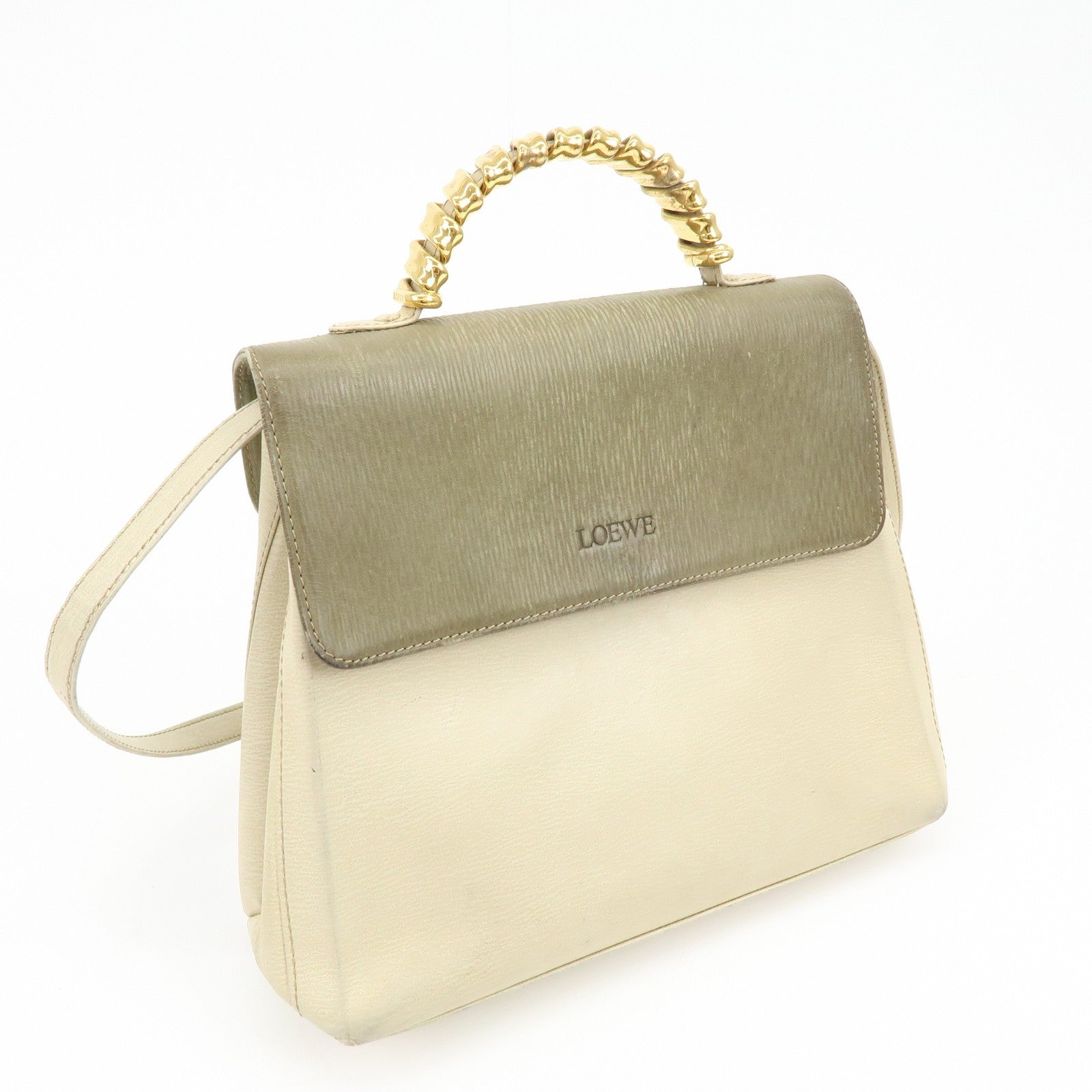 Loewe Velazquez Hand Bag - Ivory, Leather Suede