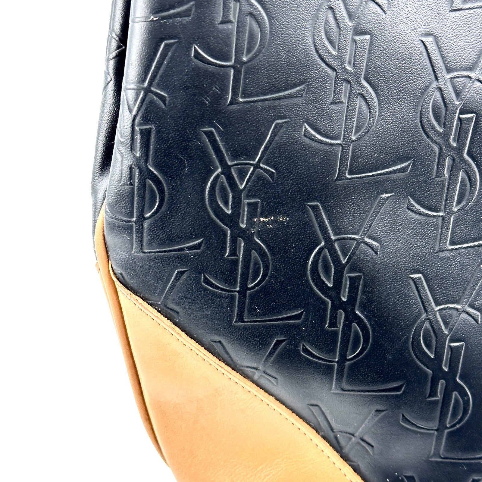 Yves Saint Laurent YSL logo tote bag Shoulder Bag - Black, Leather