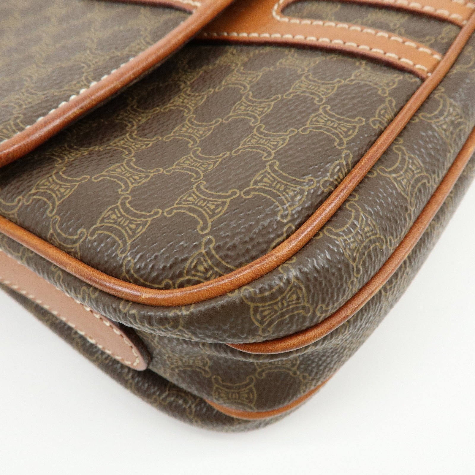 Celine Macadam Shoulder Crossbody Bag - Brown, PVC Coating Canvas, Leather