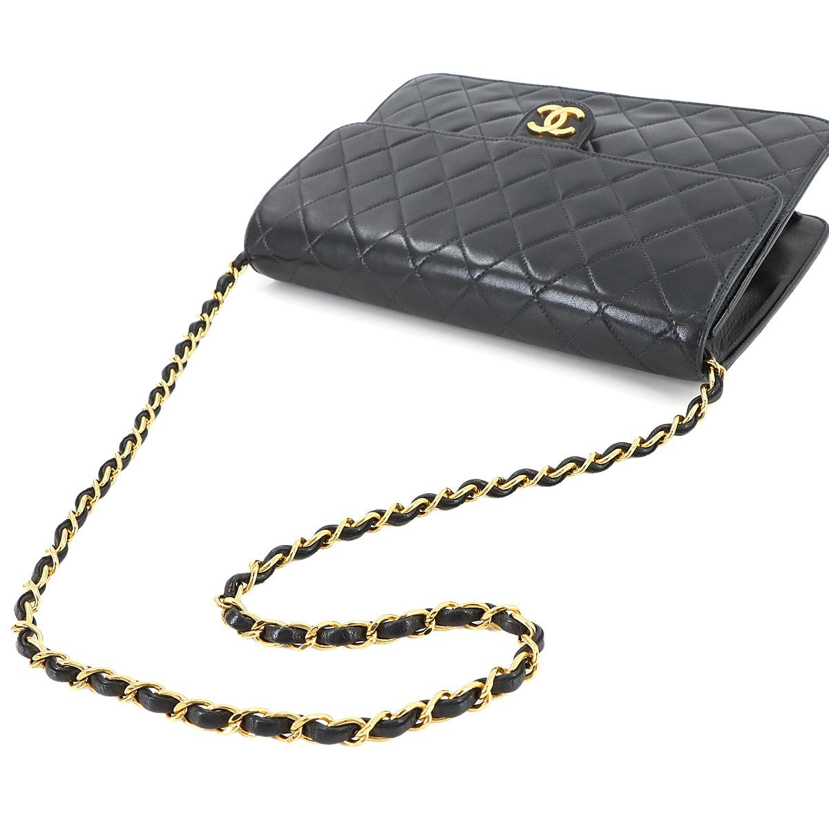 CHANEL Matelasse Chain Shoulder Bag - Black, Leather