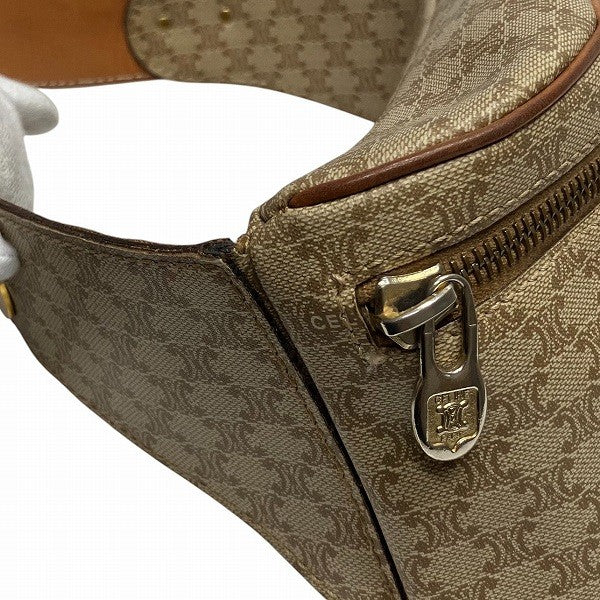 Celine Macadam Waist Pouch/Body Bag - Beige x Brown, Leather