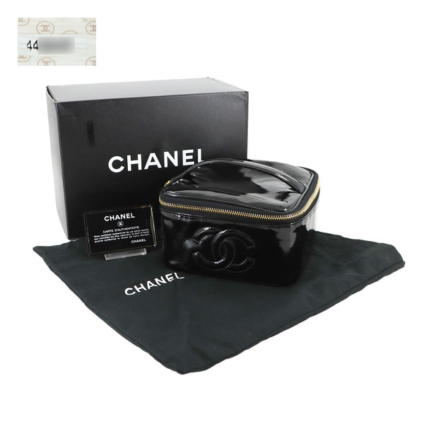 CHANEL CC Vanity Hand Bag - Black, Enamel 