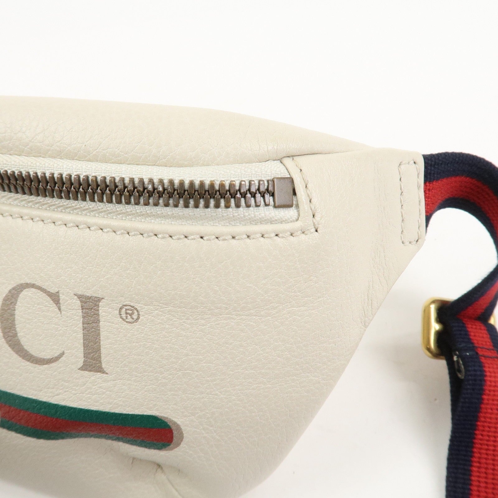 Gucci Sherry Leather Waist Pouch - White, Leather 
