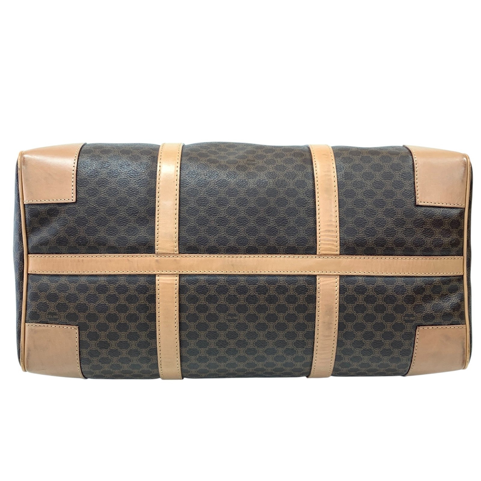 Celine Macadam Large Boston Bag - Brown Beige, Canvas