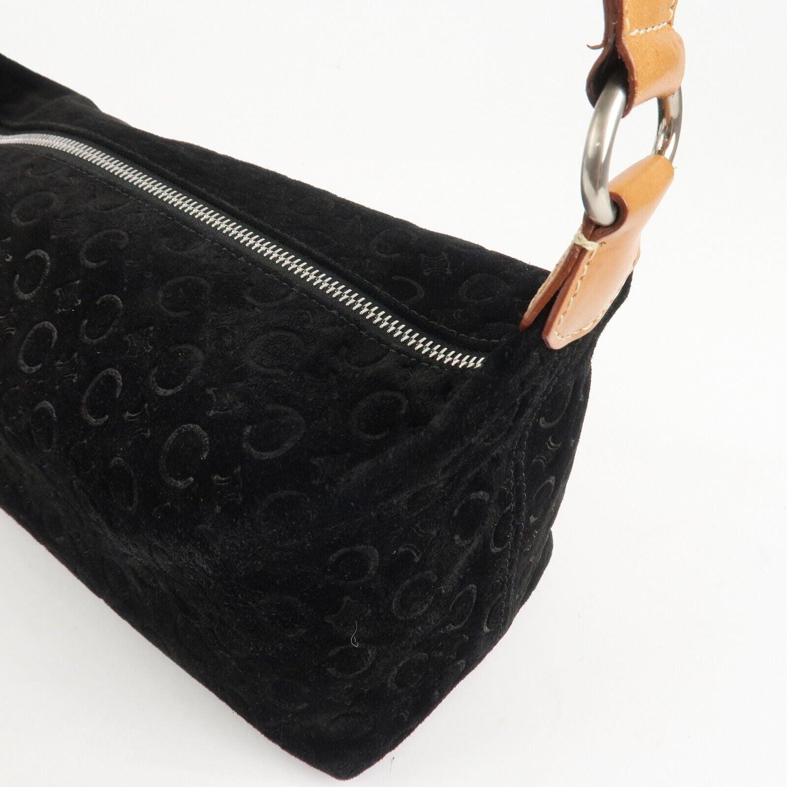 Celine C Macadam Shoulder Bag - Black, Suede