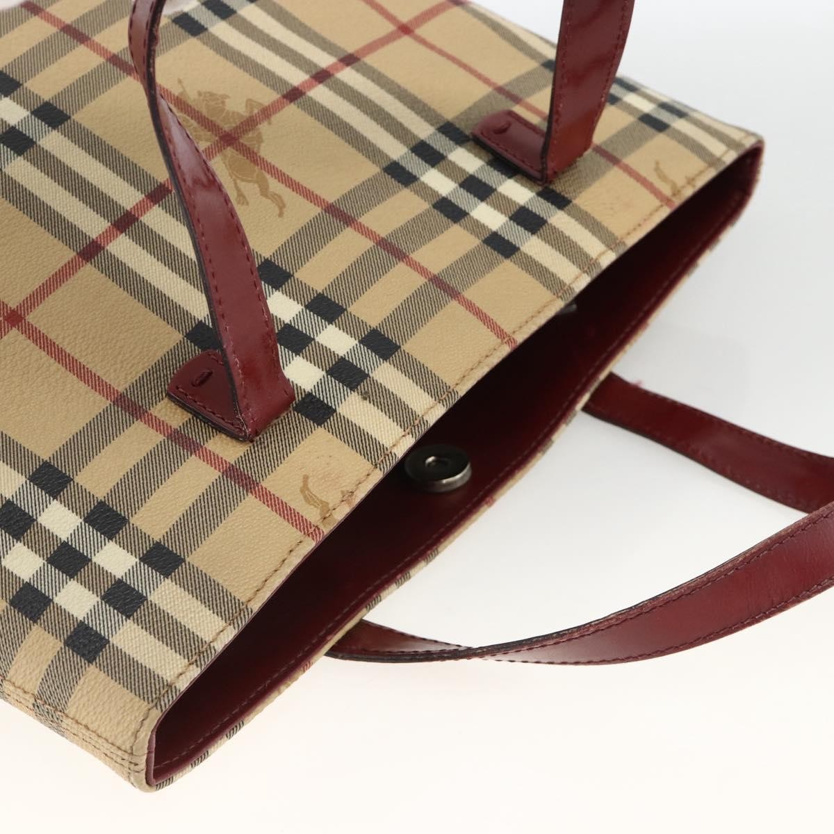 Burberry Nova Check Hand Bag - Beige / Silver, PVC Leather