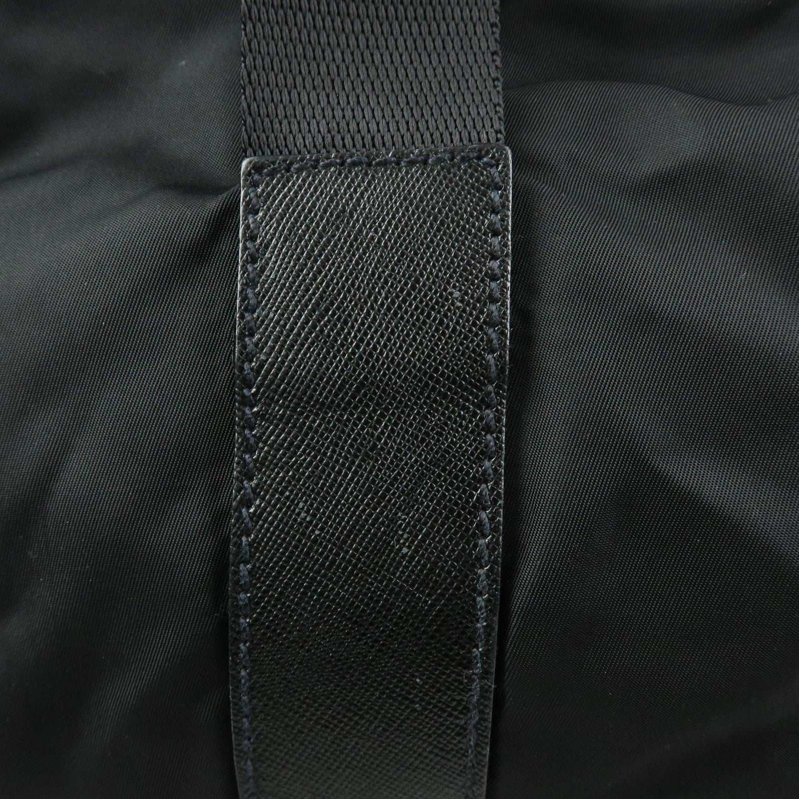 Prada Triangle Logo Boston Hand Bag - Black, Nylon