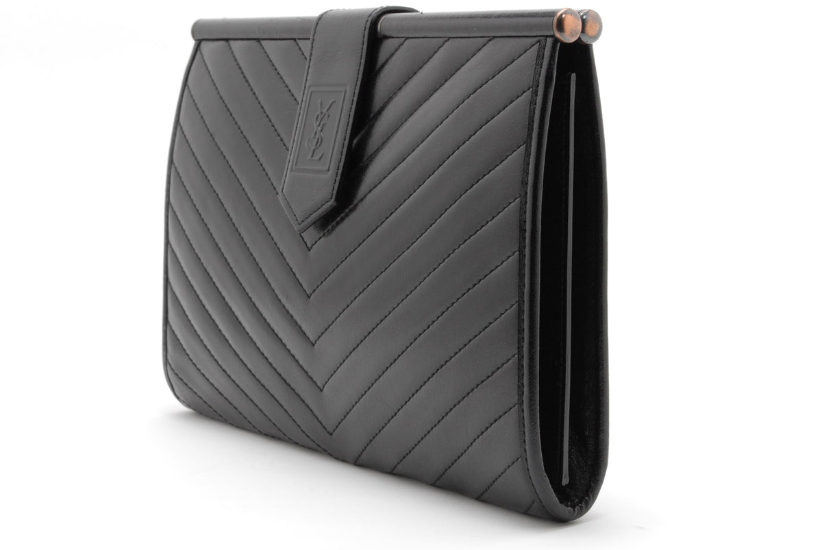 Saint Laurent Yves Saint Laurent Clutch Bag - Black, Leather