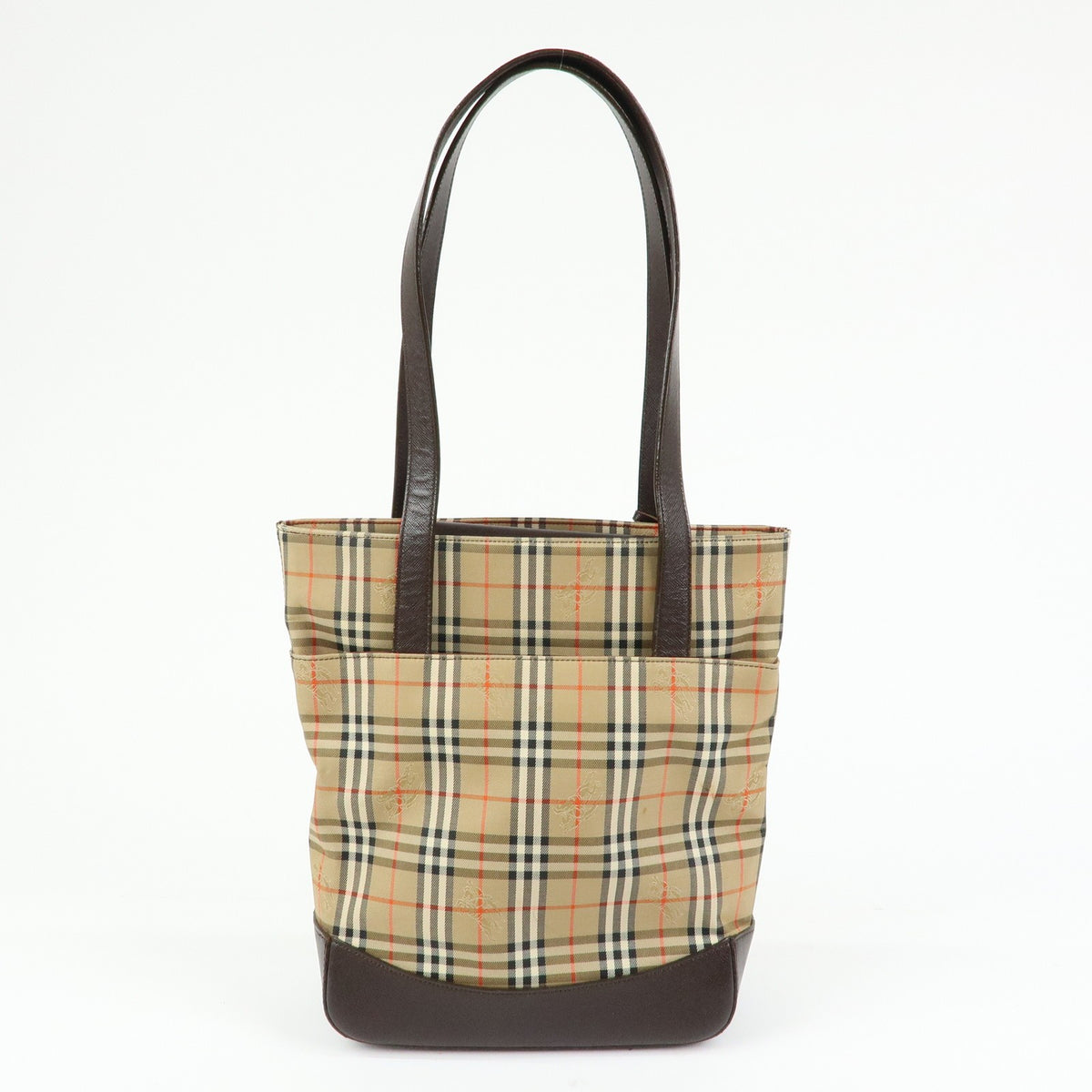 Burberry Nova Plaid Tote Bag - Beige, Canvas and Leather