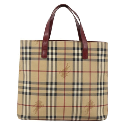 Burberry Nova Check Hand Bag - Beige / Silver, PVC Leather
