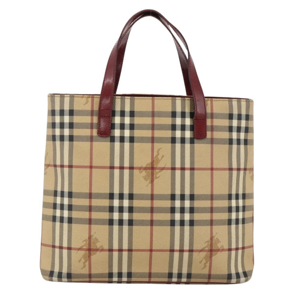 Burberry Nova Check Hand Bag - Beige / Silver, PVC Leather