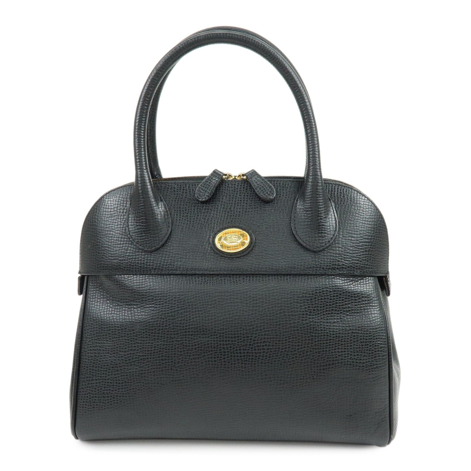 Burberry Hand Bag Boston Bag - Black, Emboss Leather