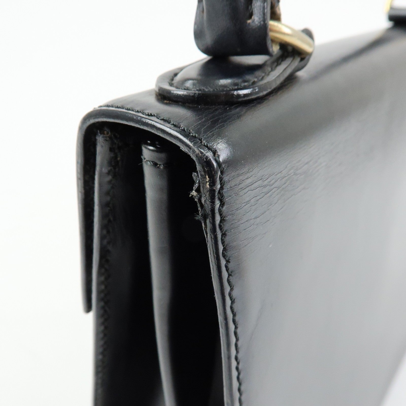 Celine Top Handle 2Way Hand Bag - Black, Leather