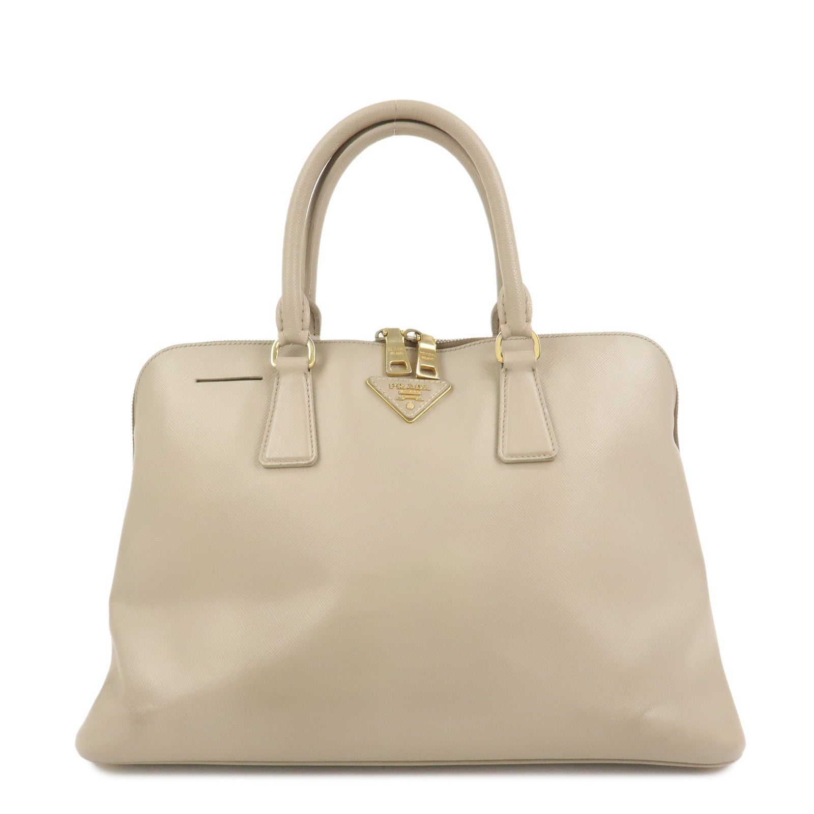Prada Hand Bag - Greige, Saffiano Leather