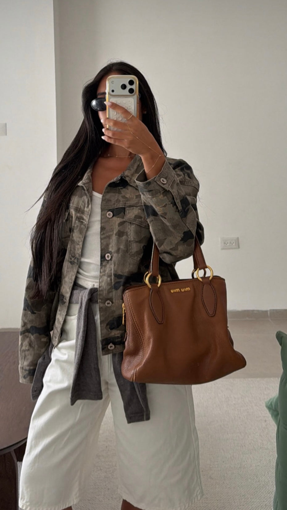 MIU MIU Leather Vitello Caribu Bag