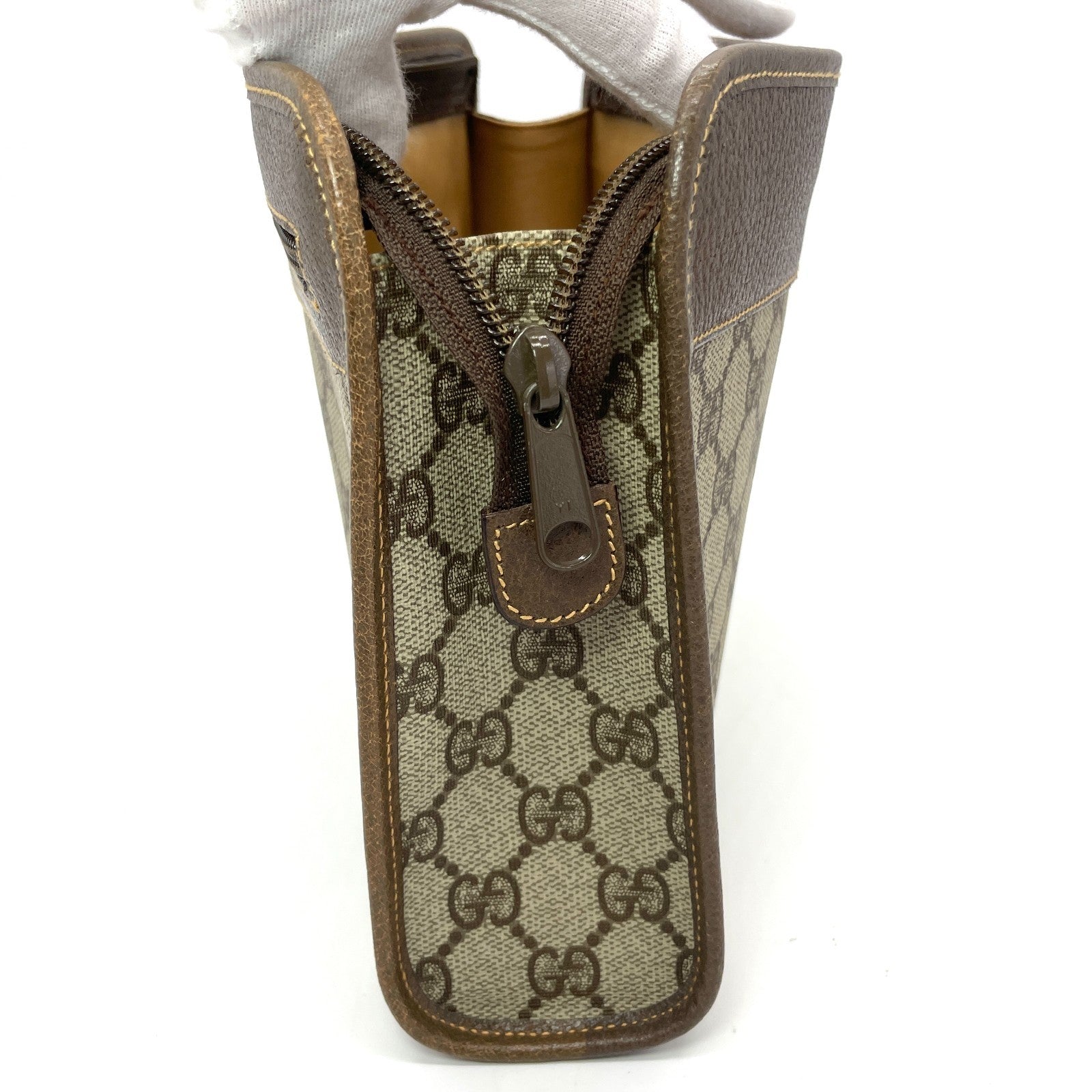 Gucci GG Clutch Bag - Brown, PVC Leather 