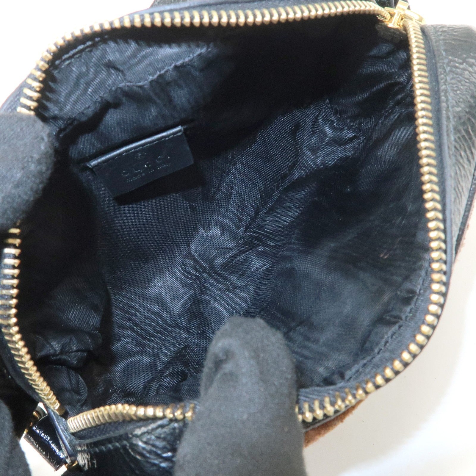 Gucci Ophidia Sherry Shoulder Bag - Brown, Suede Patent Leather
