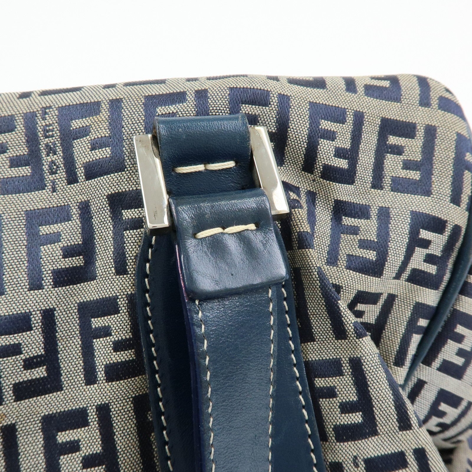 Fendi Zucchino Tote Bag - Navy, Canvas and Leather