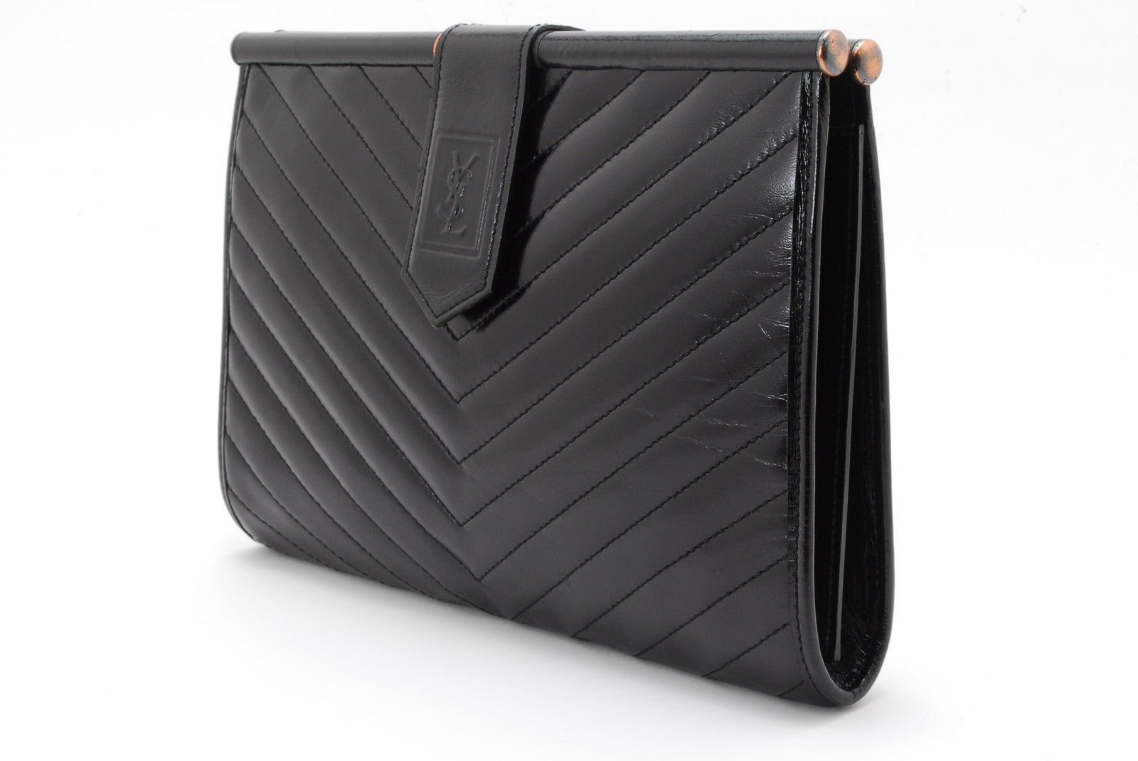 Saint Laurent Yves Clutch Bag - Black, Leather 