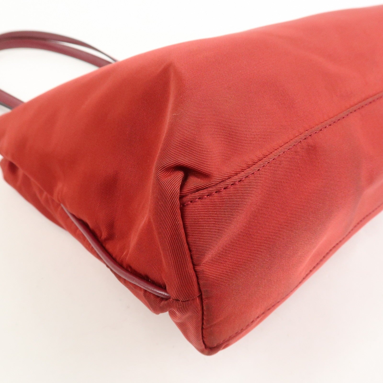 Prada Triangle Logo Tote Bag - Red, Nylon and Leather