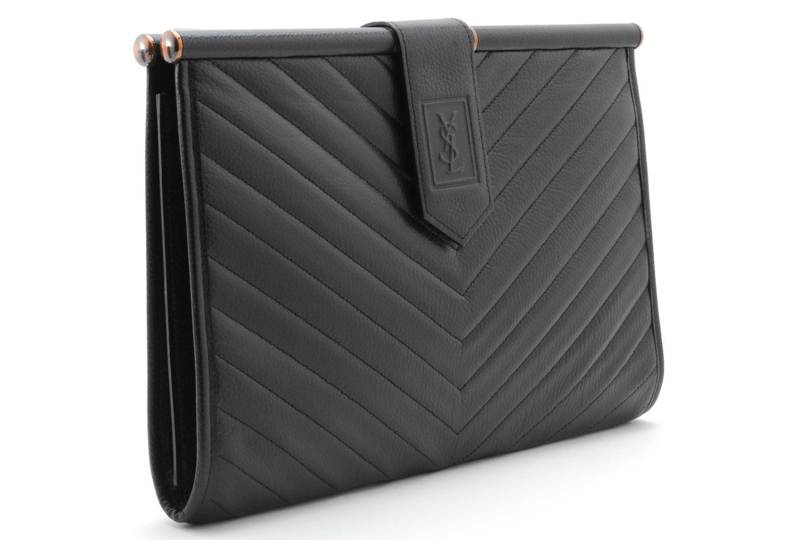 Saint Laurent Yves Saint Laurent Clutch Bag - Black, Leather