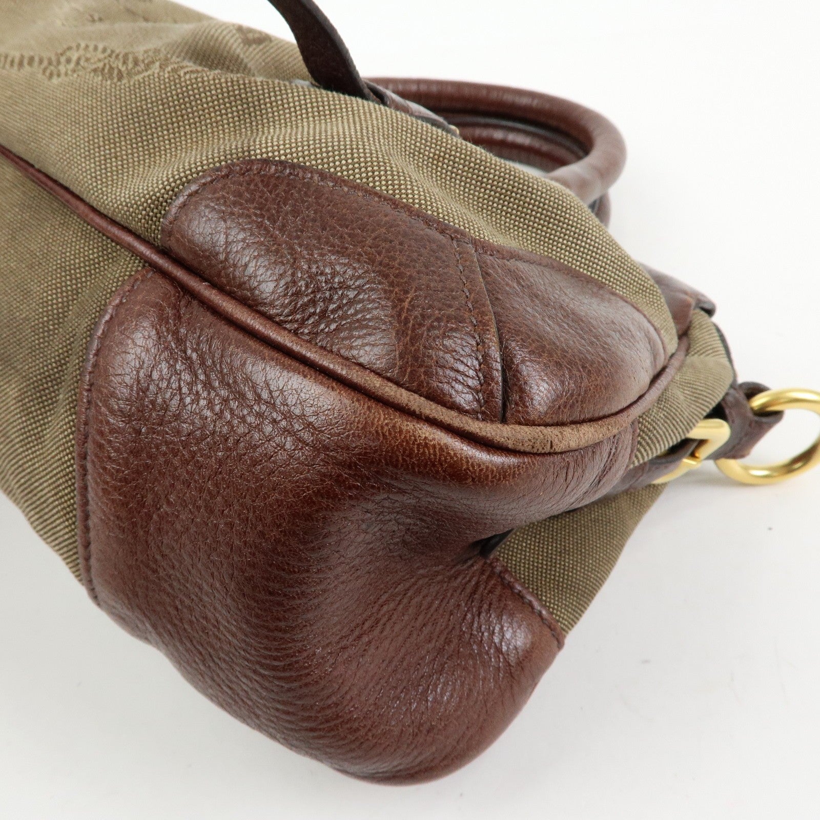 Prada Logo Jacquard 2Way Bag - Brown, Leather