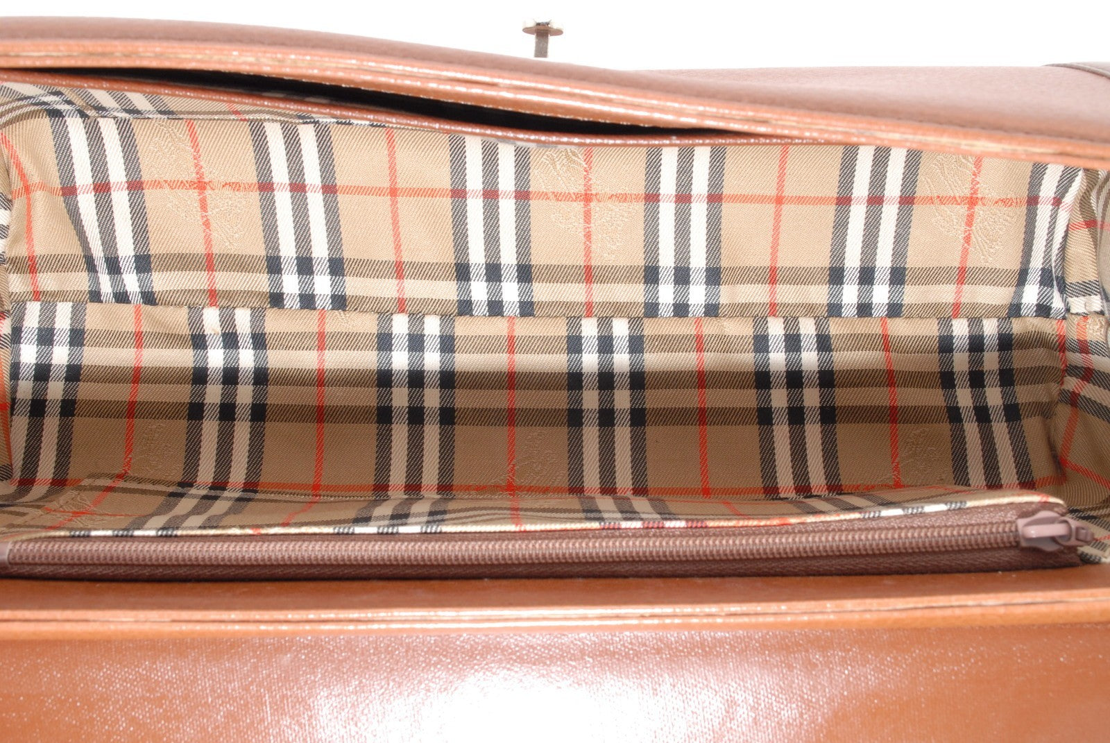 Burberry Burberrys Top Handel Handbag - Brown, Leather