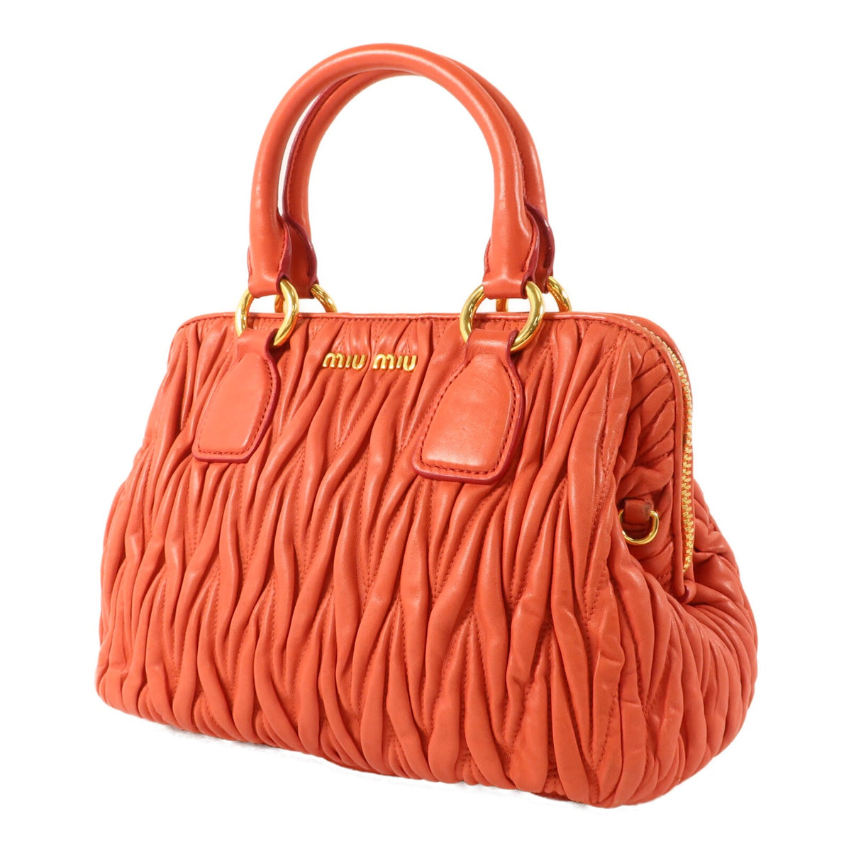 Miu Miu GHW 2 Way Shoulder Bag - Red, Lambskin Leather