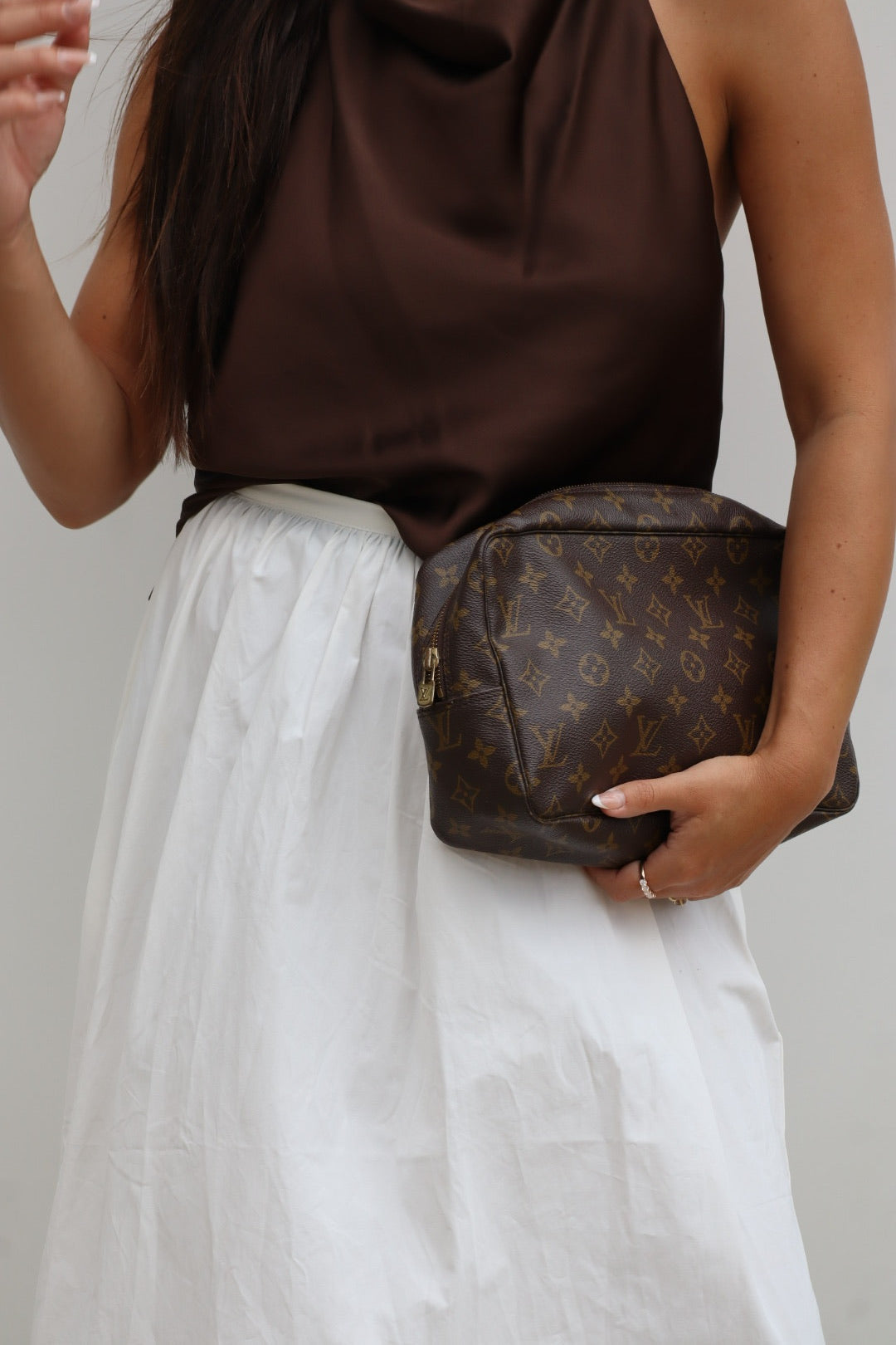 Louis Vuitton Trousse Toilette 28 Monogram Clutch - Brown, Leather