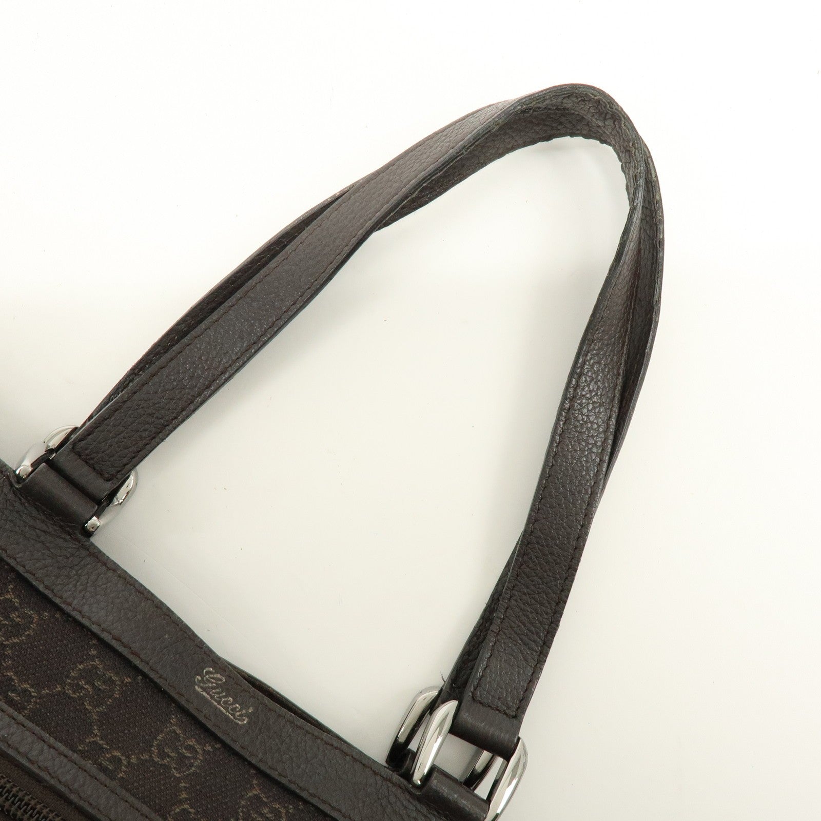 Gucci Abbey Tote Bag - Brown, GG Canvas, Leather