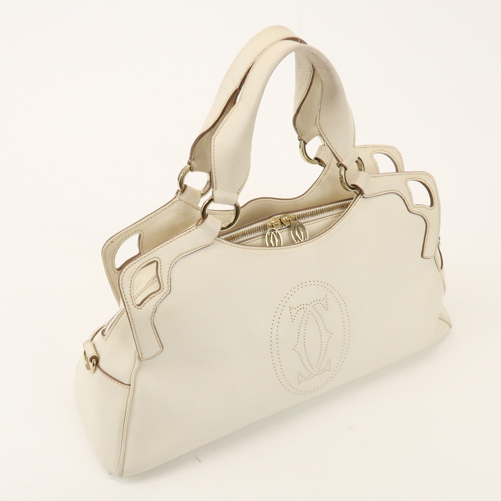 Cartier Must Line Marcello 2Way Hand Bag - White, Leather