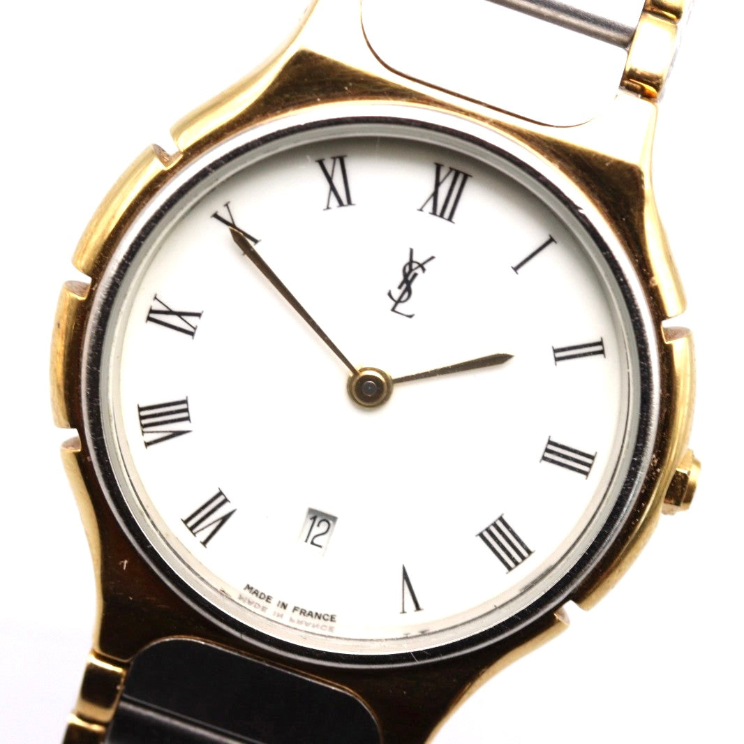 Yves Saint Laurent Vintage Quartz Watch - White, Stainless Steel