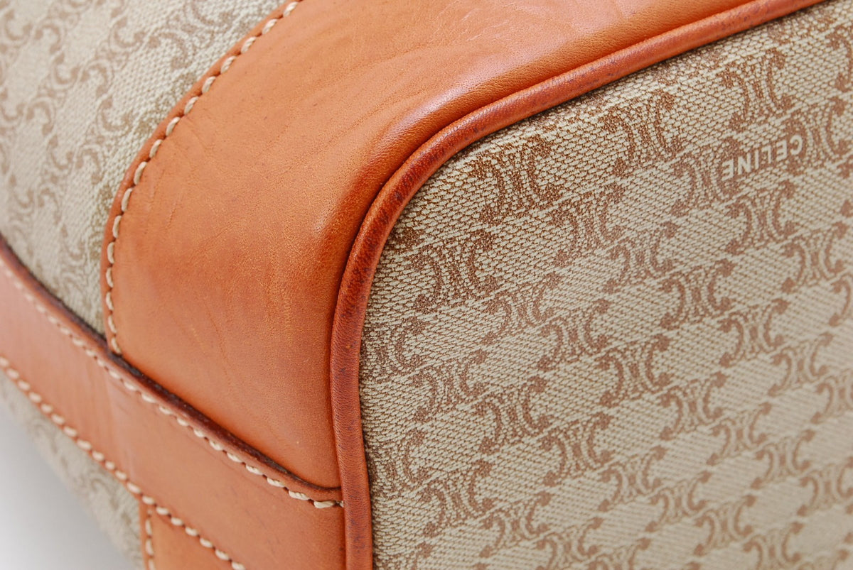 Celine Macadam Shoulder Bag - Beige, Canvas and Leather- מגיע עם הארנק!