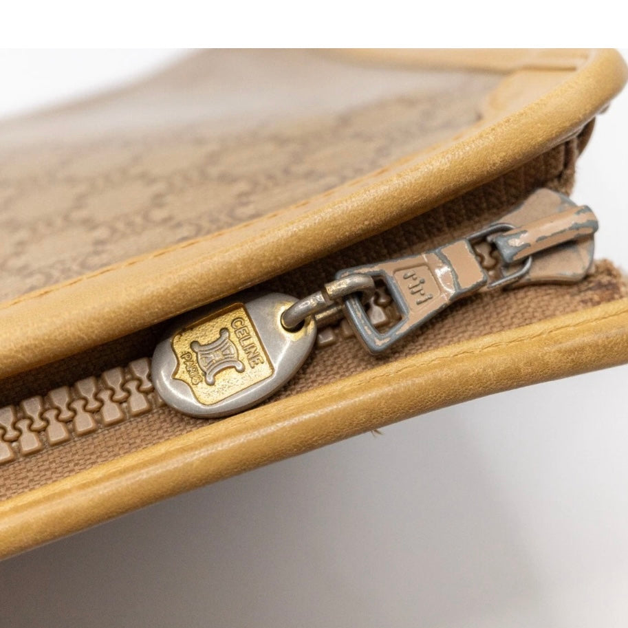CELINE Macadam Clutch Bag- Leather PVC Beige, Gold