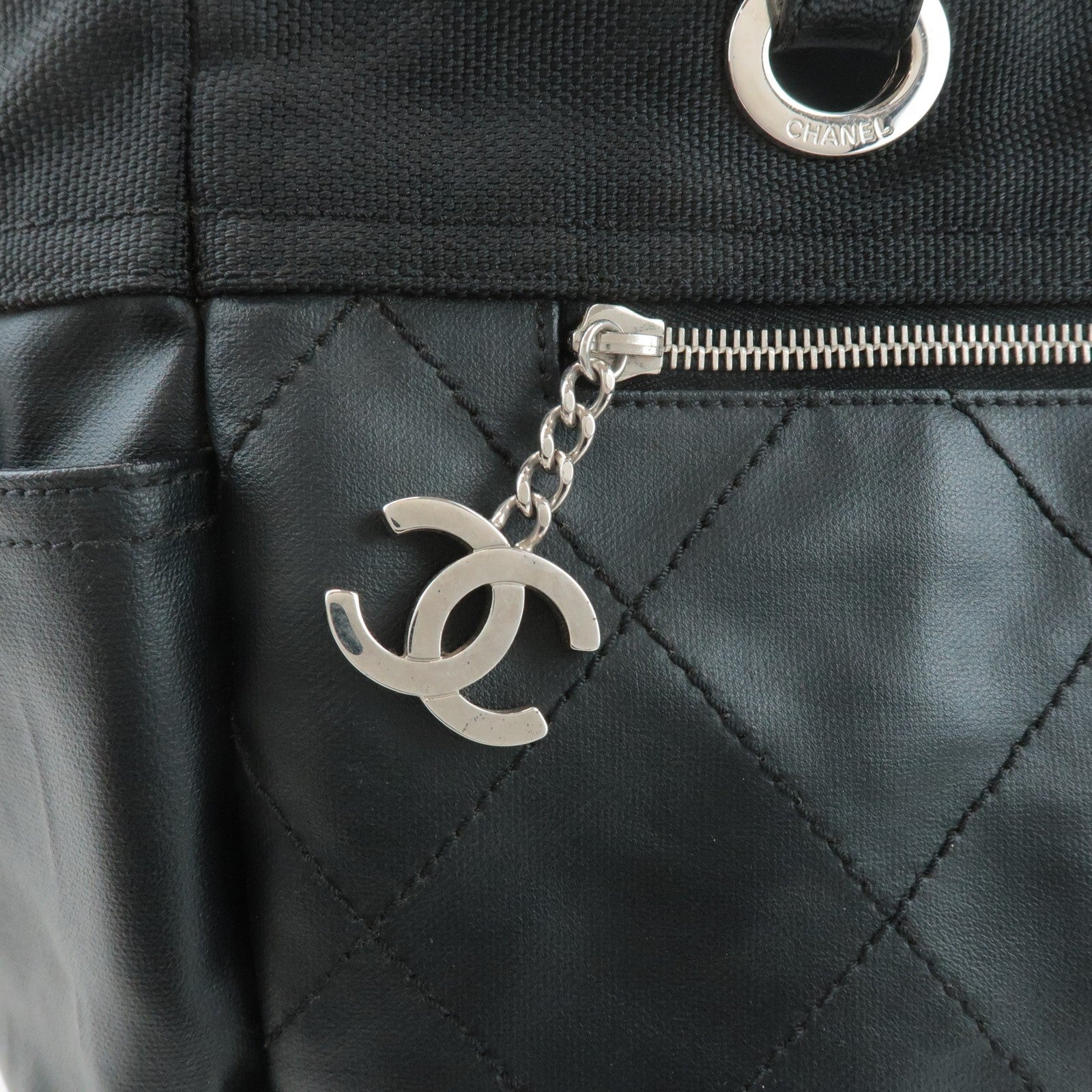Chanel Paris Biarritz GM Handbag - Black, Canvas