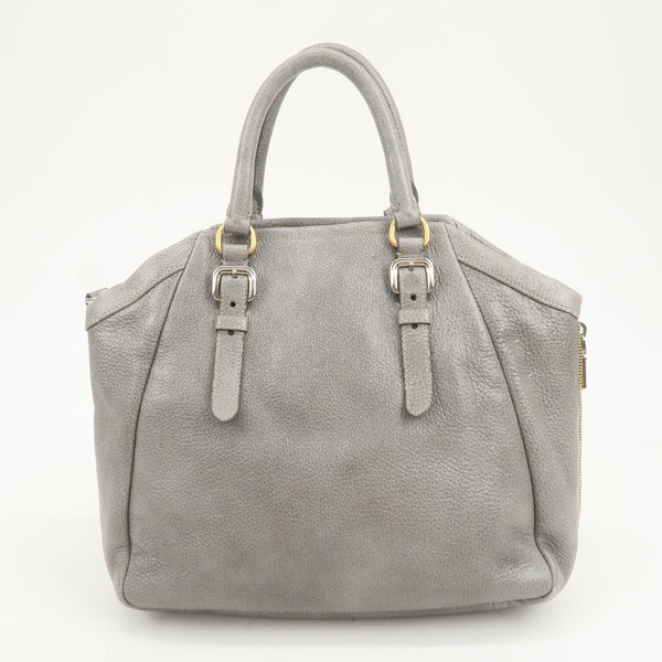 Prada Hand Bag - Gray, Leather
