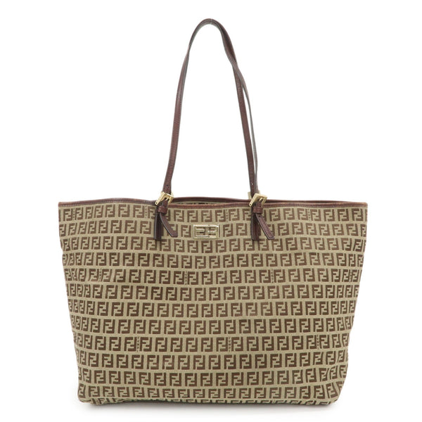 Fendi Tote Shoulder Bag - Beige Brown, Canvas Leather