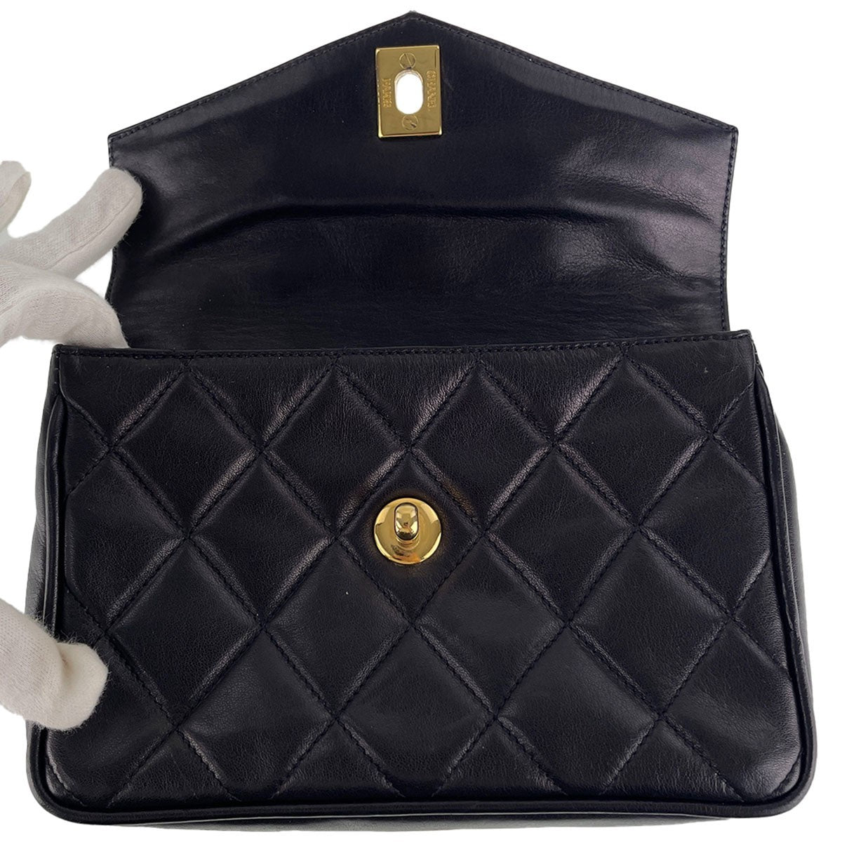 CHANEL Matelasse Waist Bag - Black, Lambskin Leather