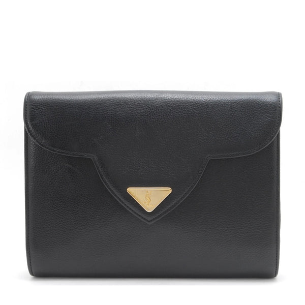 Saint Laurent Yves Clutch Bag - Black, Leather 