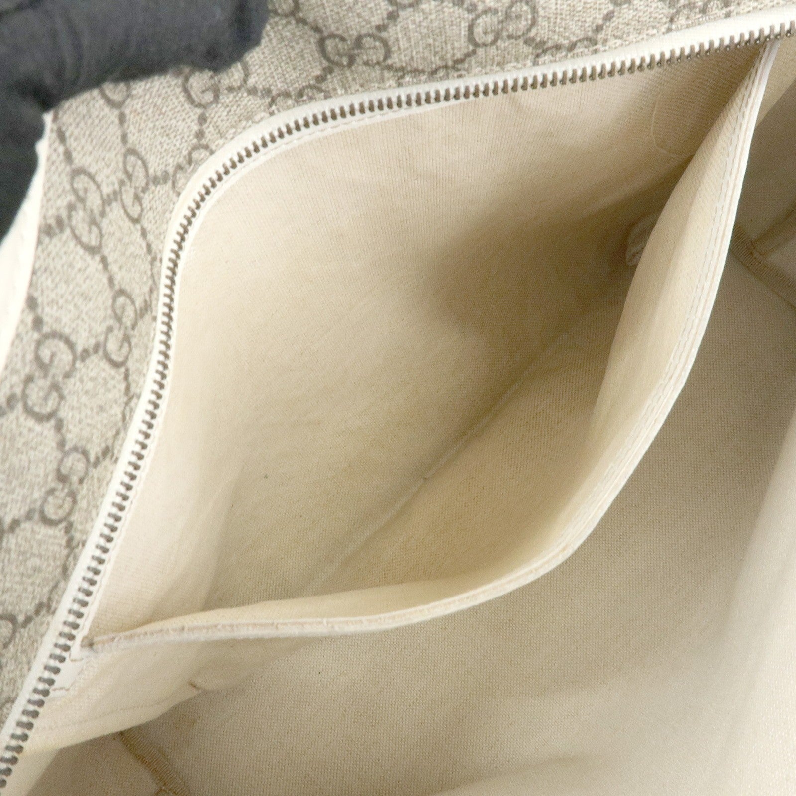 Gucci Tote Bag - Beige White, GG Supreme Leather 