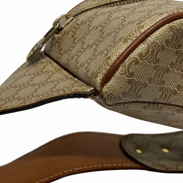 Celine Macadam Waist Pouch/Body Bag - Beige x Brown, Leather