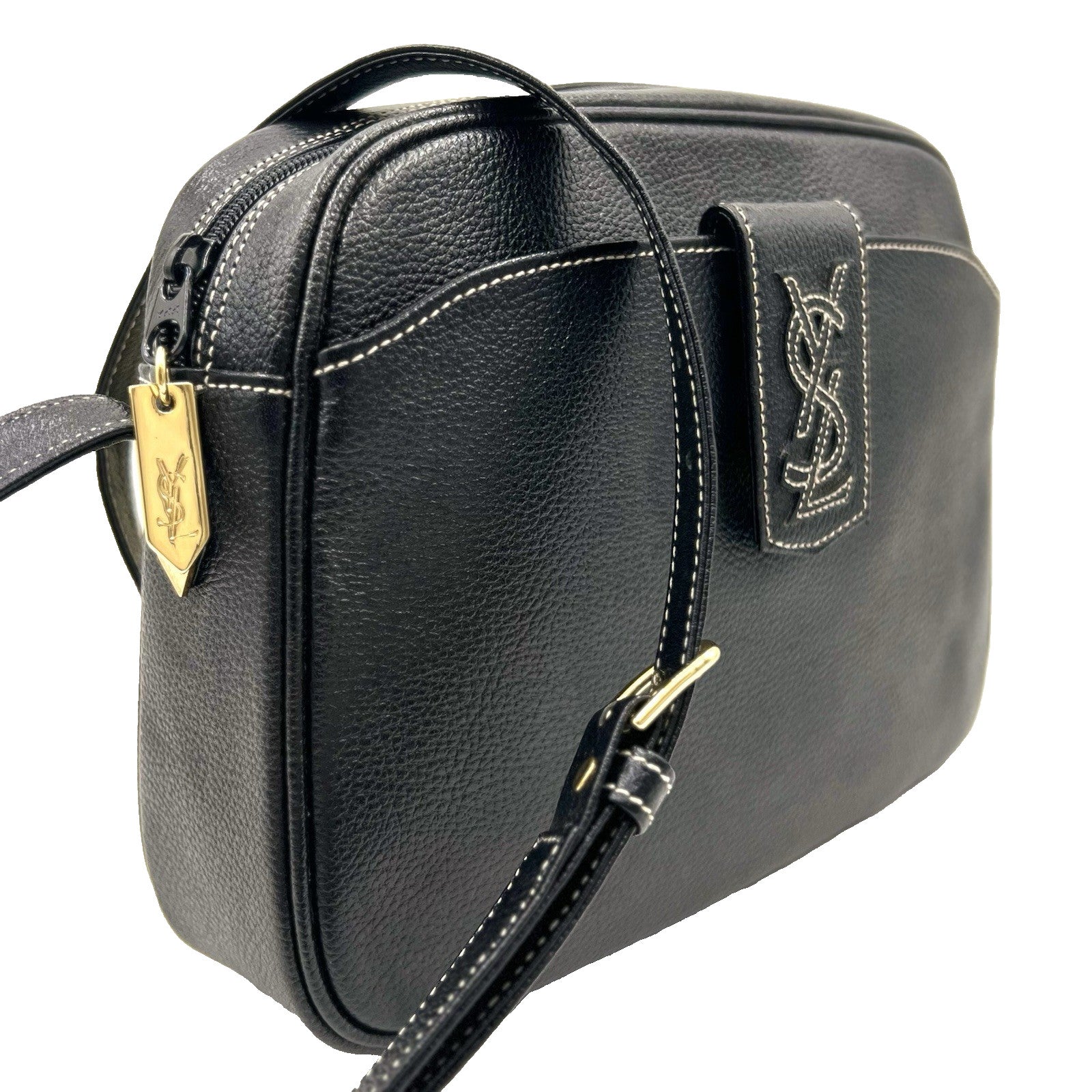 Saint Laurent Yves Shoulder Bag - Black, Leather
