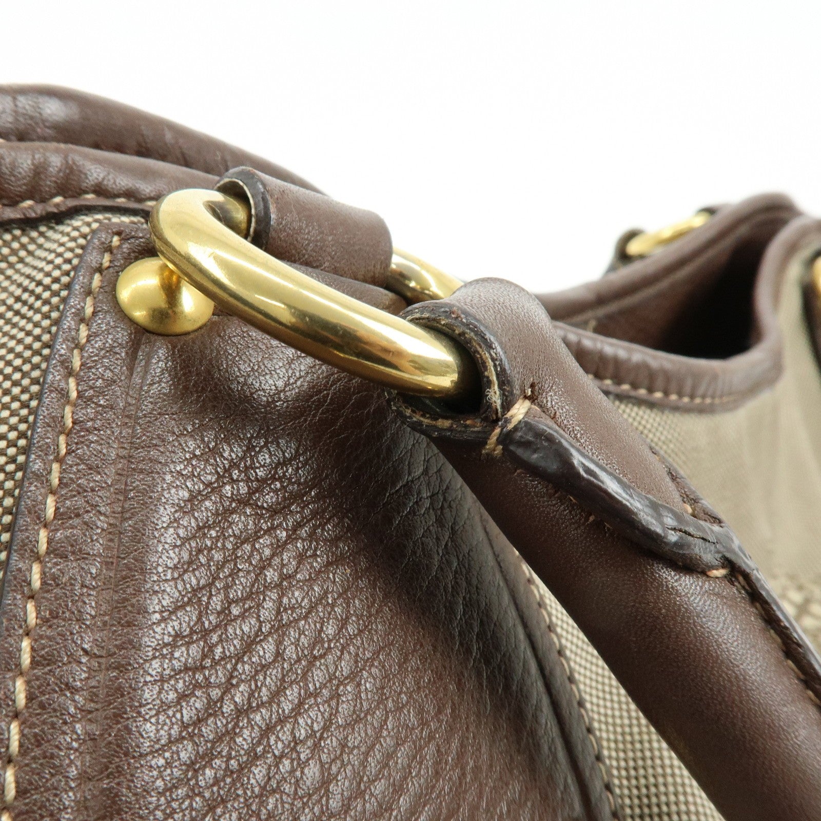 Prada Logo Jacquard Tote Bag - Beige Brown, Leather