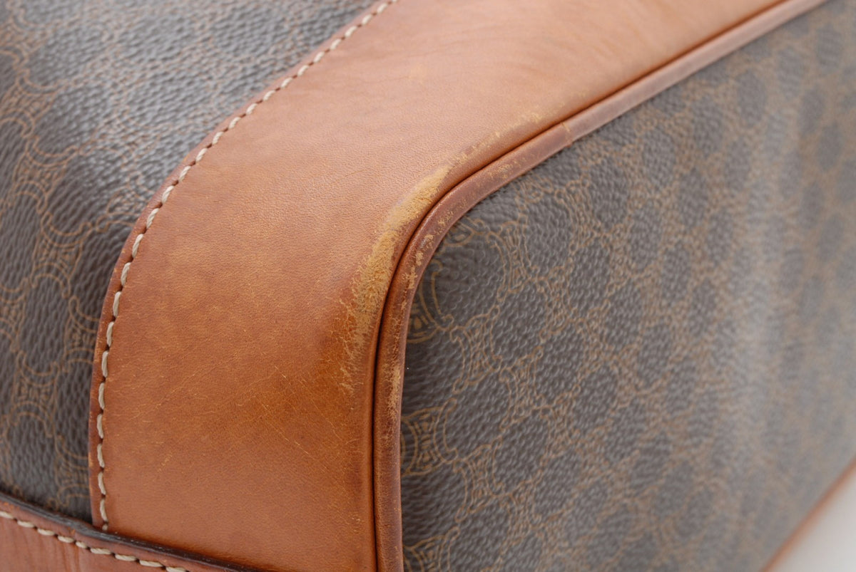 Celine Macadam Bucket Shoulder Bag - Brown, Leather