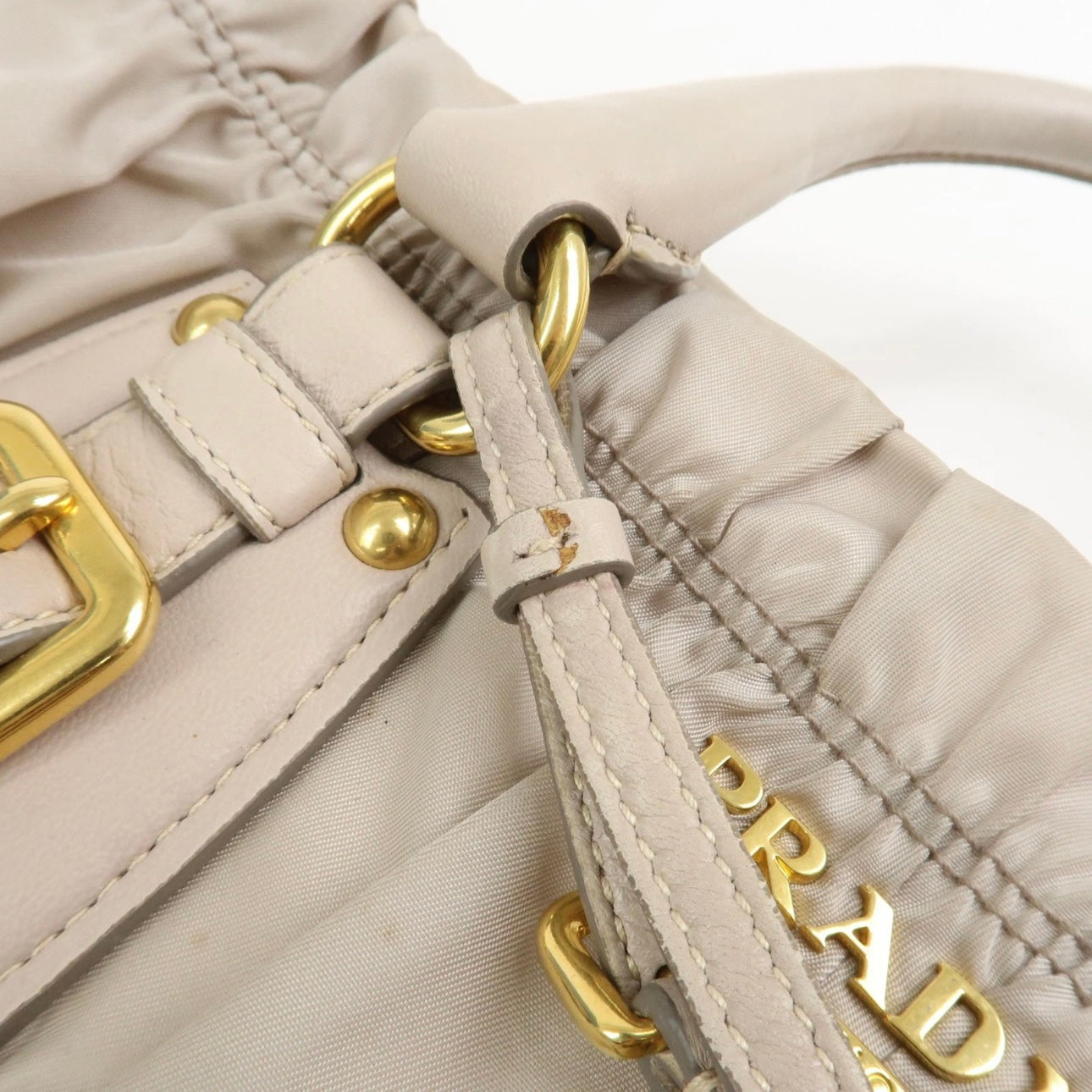 Prada Nylon Leather 2Way Bag- Gray