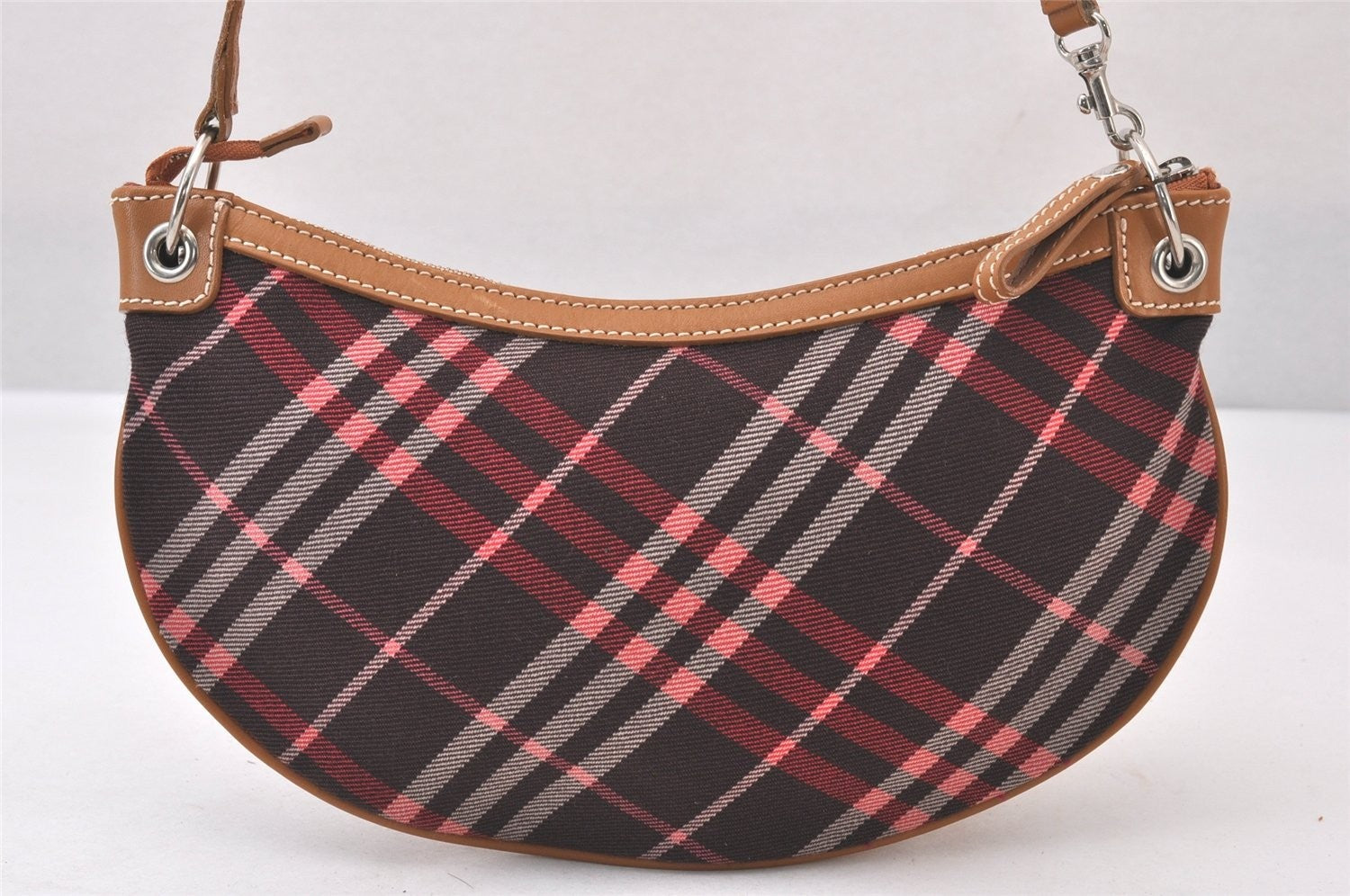 Burberry Blue Label Check Hand Bag - Red, Canvas