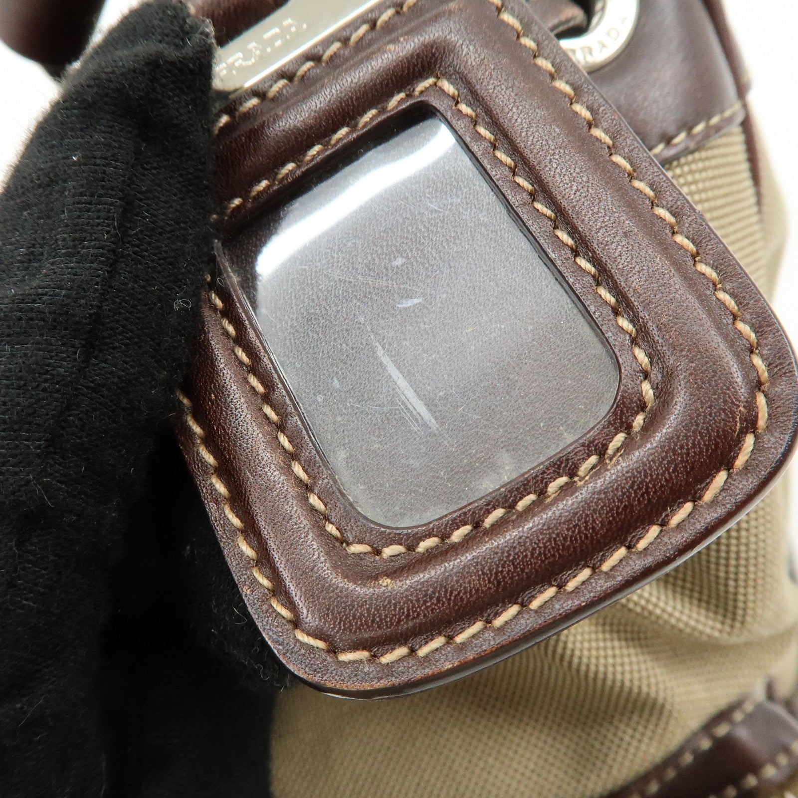 Prada Shoulder Bag - Beige, Canvas Leather