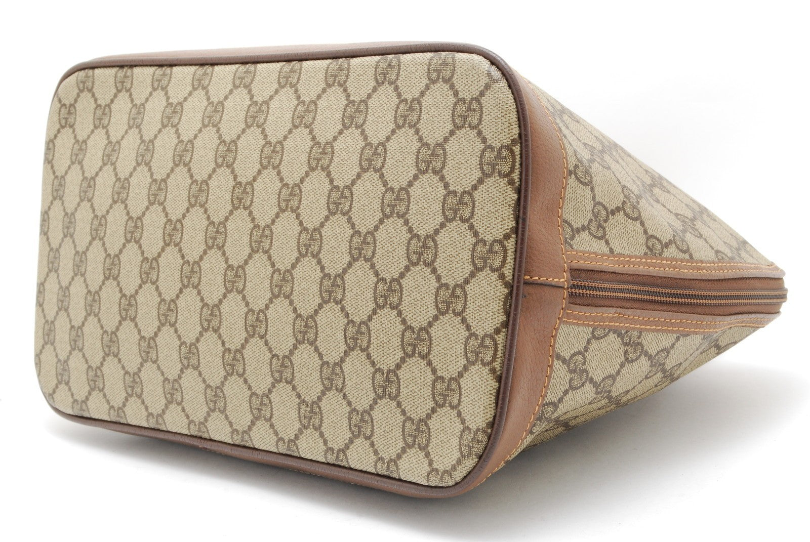 Gucci GG Supreme Hand Tote Bag - Beige Brown, PVC Leather