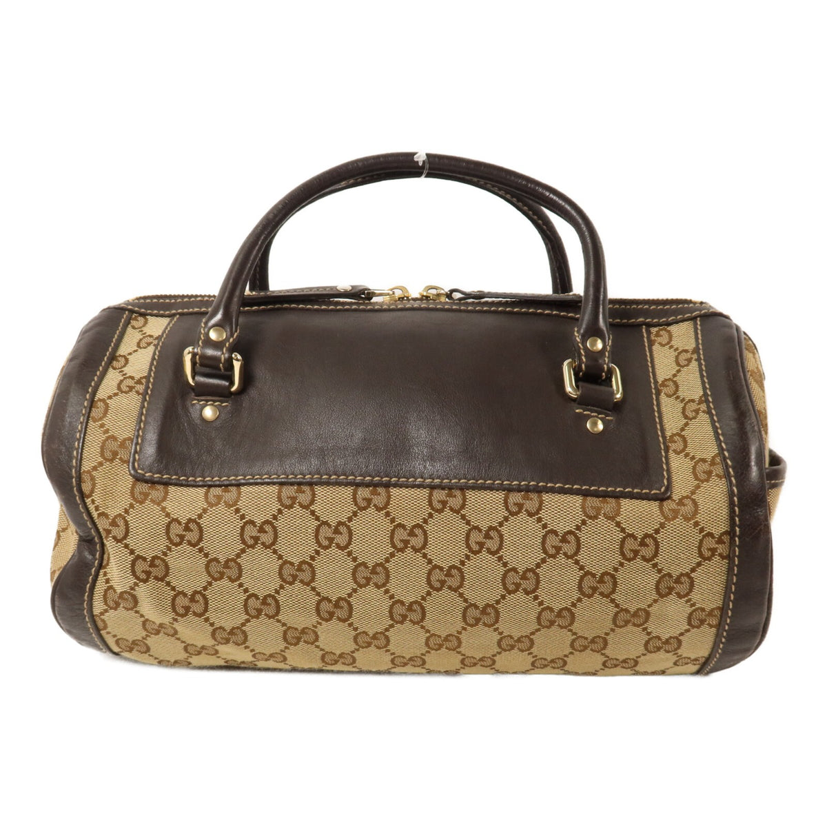 Gucci GG GHW Trophy Boston Handbag - Brown/Beige, GG Canvas